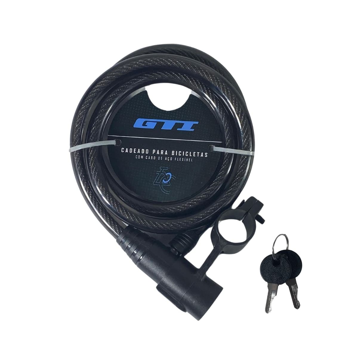 Cadeado de Bicicleta Espiral GTI Com Chave 12mm X 1M