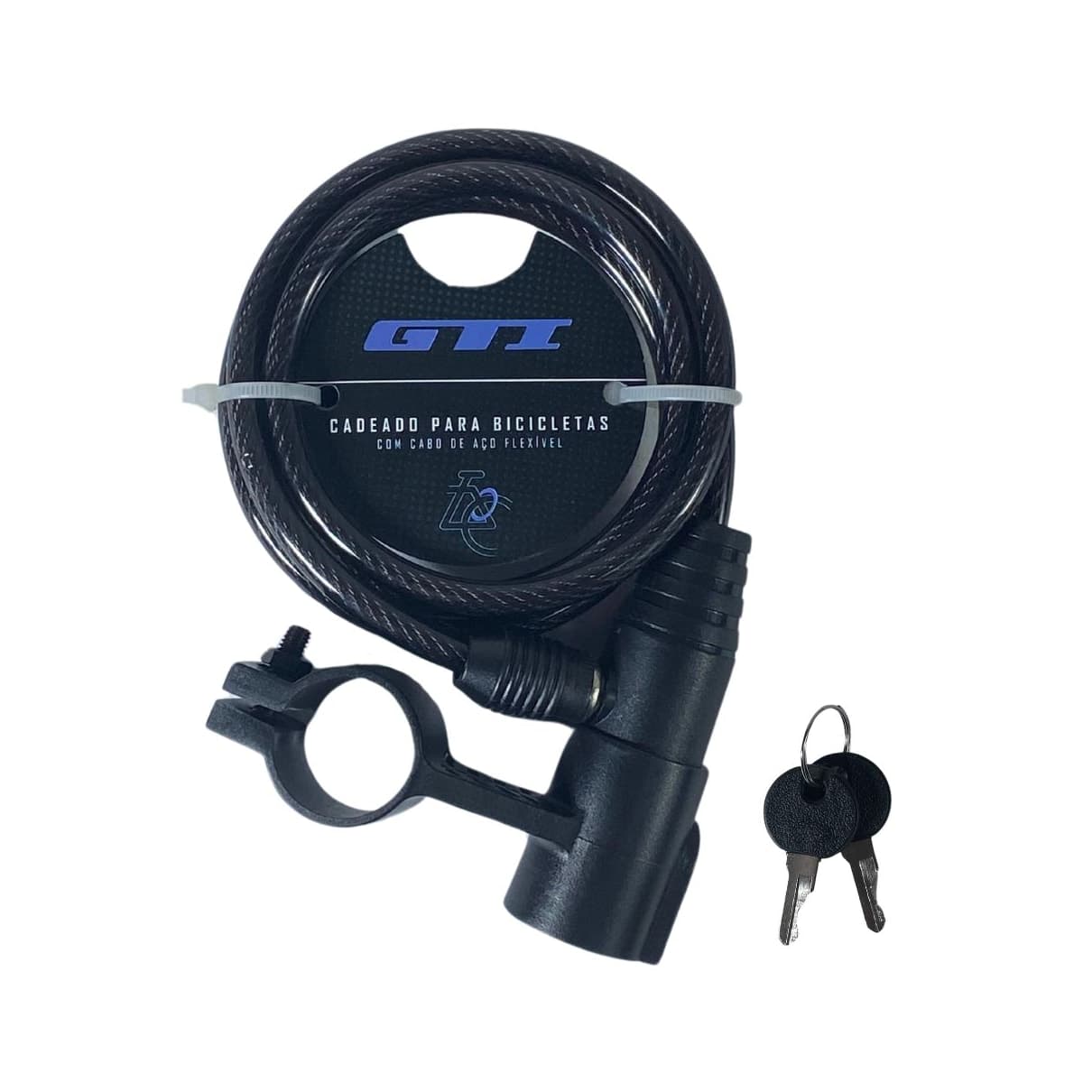 Cadeado de Bicicleta Espiral GTI Com Chave 6mm X 1M