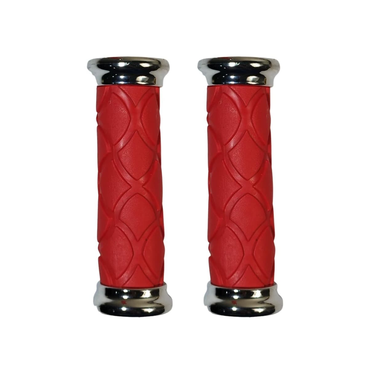 Manopla Bike Wester Adventure Vermelho Com Ponta Cromada Borracha 115mm