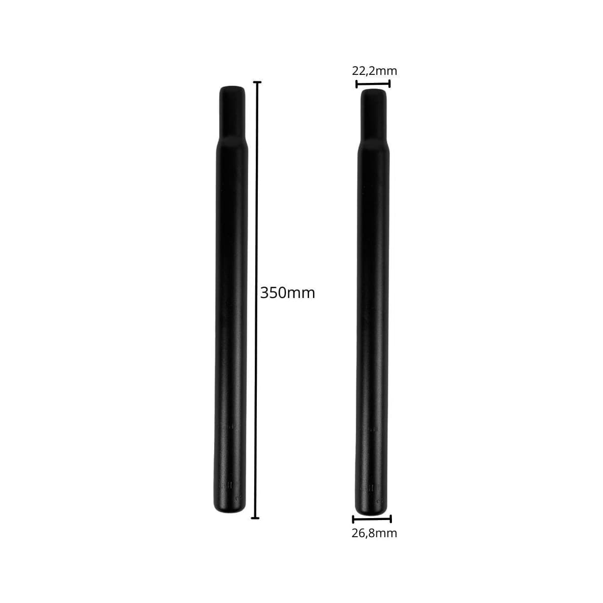 Canote de Selim Importado Aço 26,8mm X 350mm Preto
