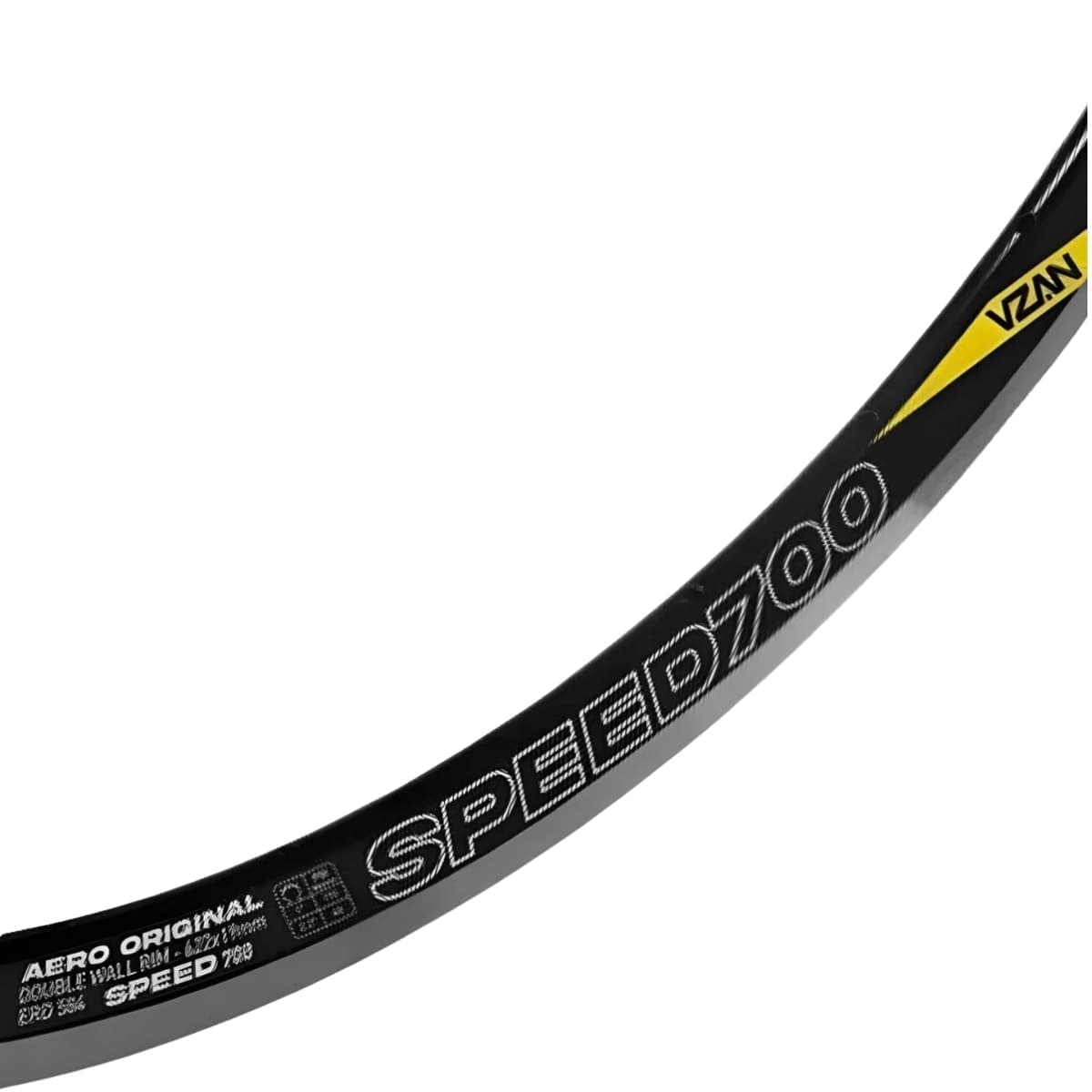 Aro 700C Alumínio Aero Vzan Speed Preto CNC 36 Furos