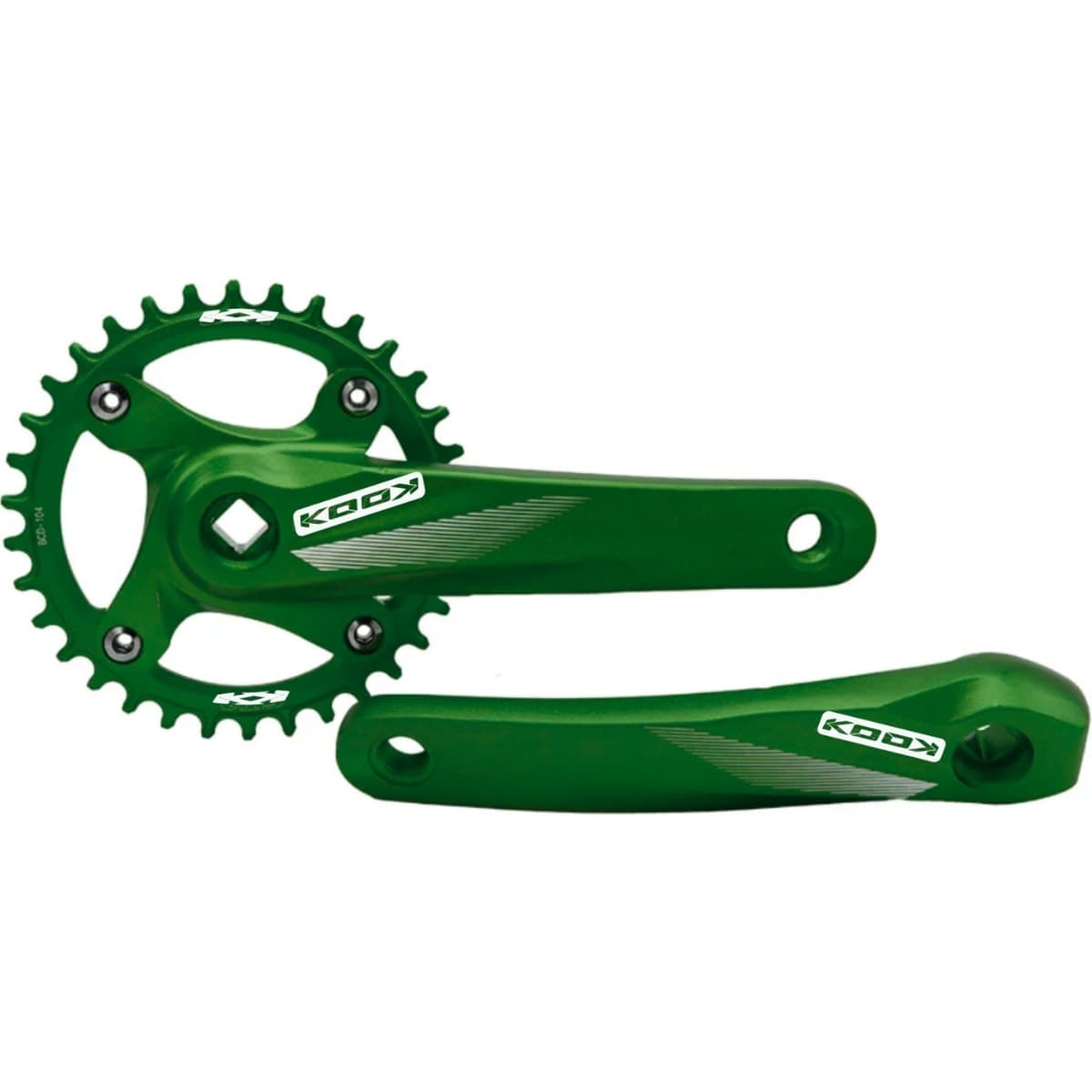 Pedivela Alumínio Single Kook 34 Dentes Verde 170mm BCD 104