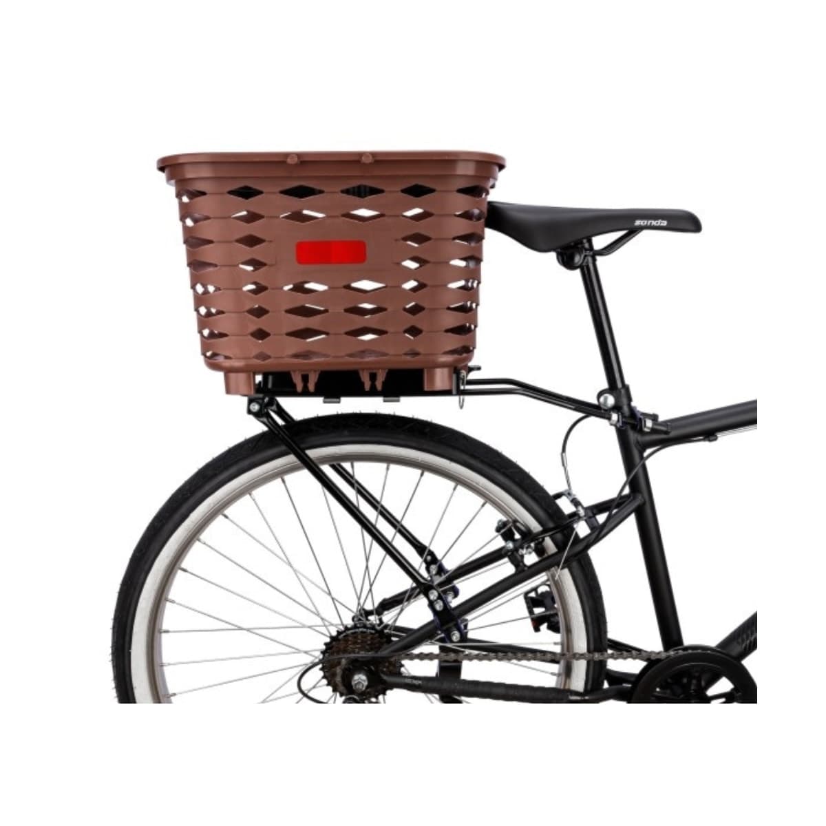 Cesta de Bicicleta Coletiva Kalf KF414 Marrom Traseira