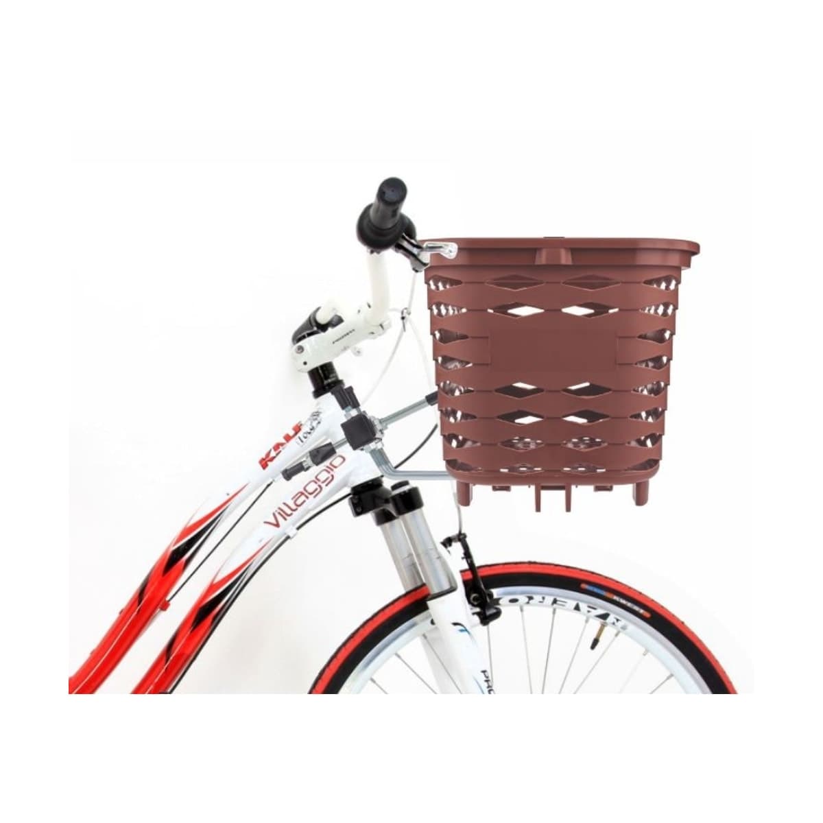 Cesta de Bicicleta Coletiva Kalf KF415 Marrom Dianteira