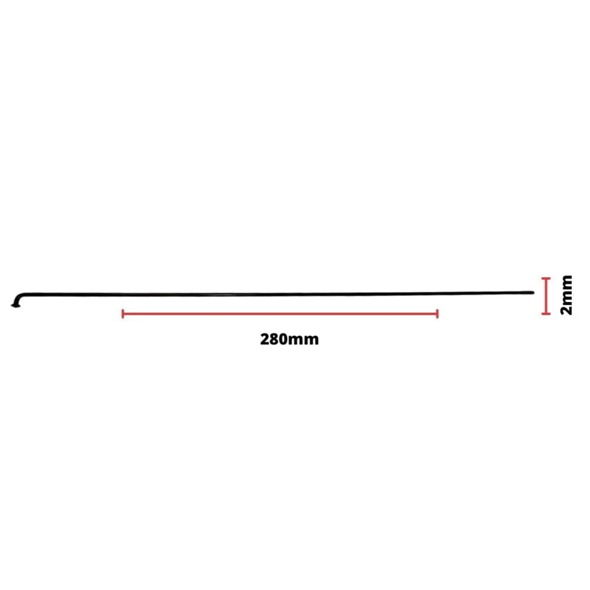 Raio Fino 280x2,00mm Inox Importado Comum Preto 72 Raios