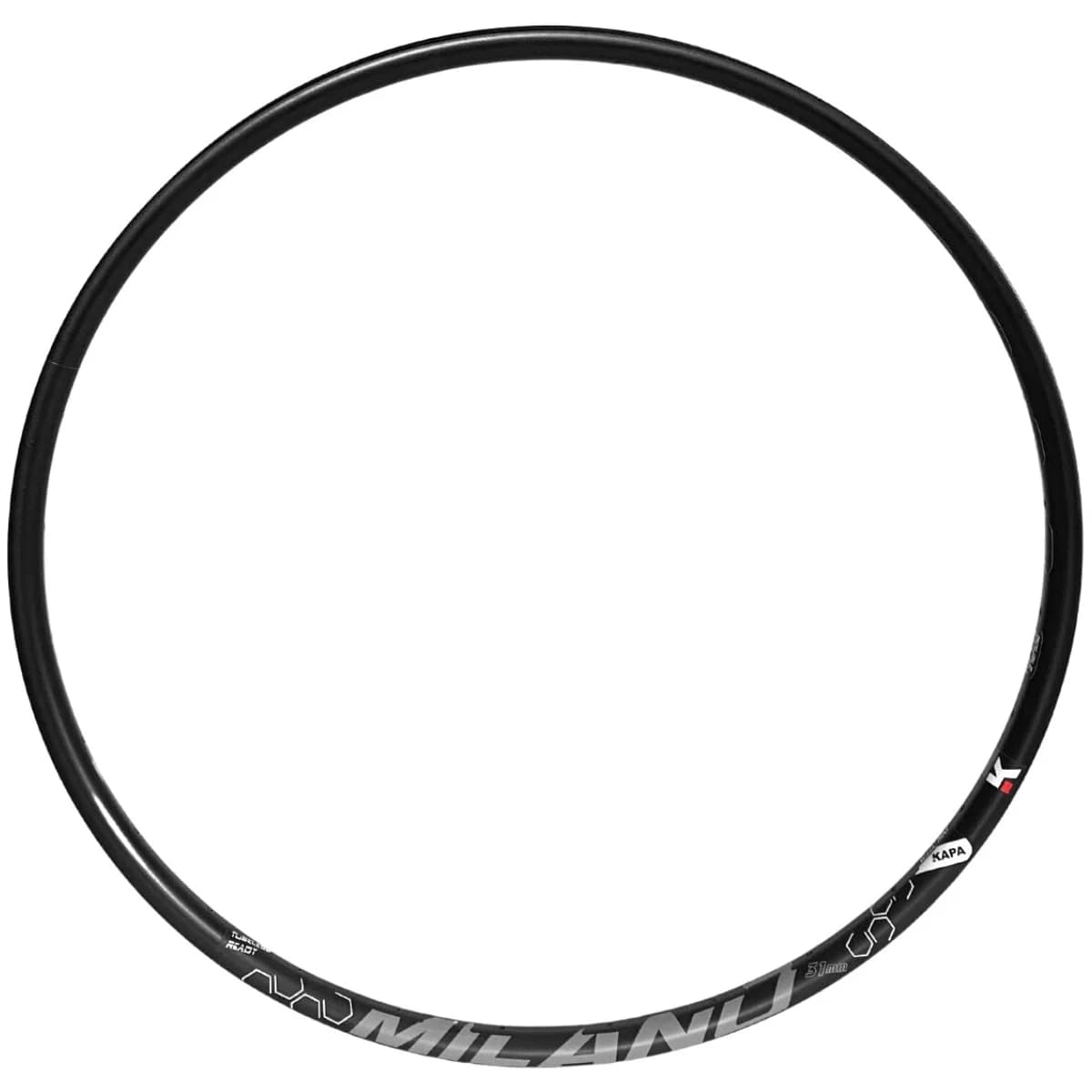 Aro 29 MTB Alumínio Aero Kapa Milano Preto Fosco Disco 36 Furos Tubeless
