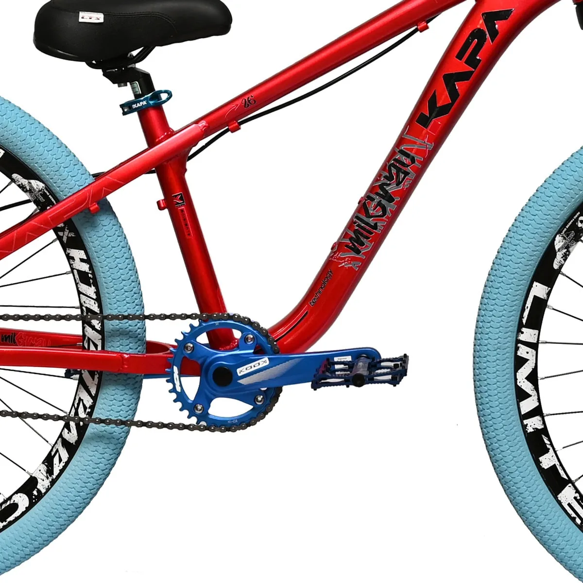 Bicicleta Kapa Mil Grau Aro 26 Freeride Single Speed Vermelho e Azul