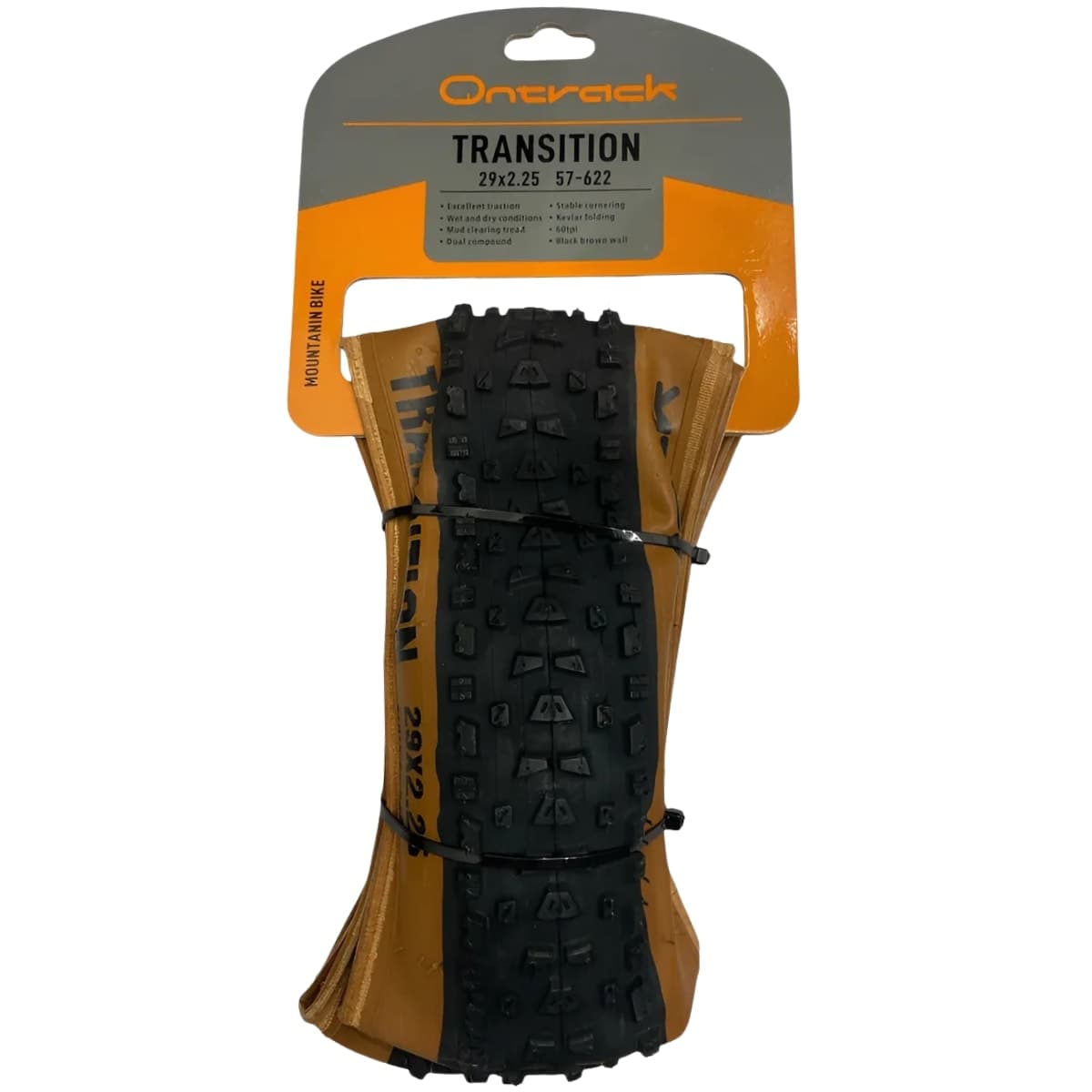 Pneu 29x2.25 Ontrack Transition Kevlar Preto Com Faixa Marrom