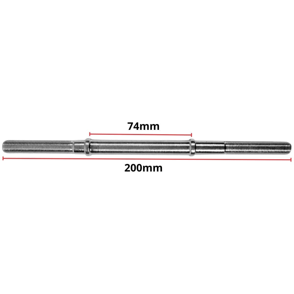 Eixo Traseiro Nek 200mm Aço Zincado Grosso 3/8 Com Batente