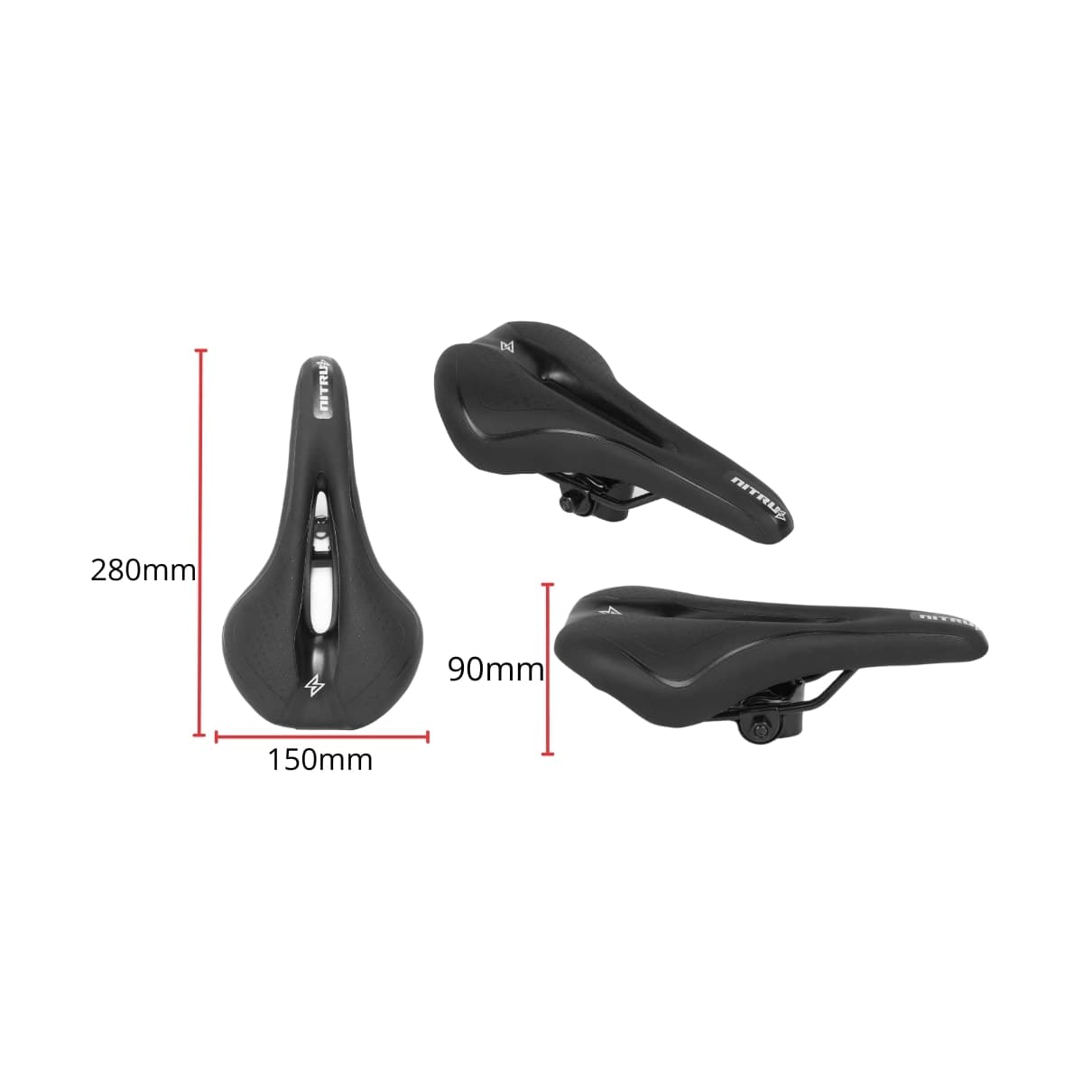 Selim MTB Nitrus Fast Couro Vazado Preto