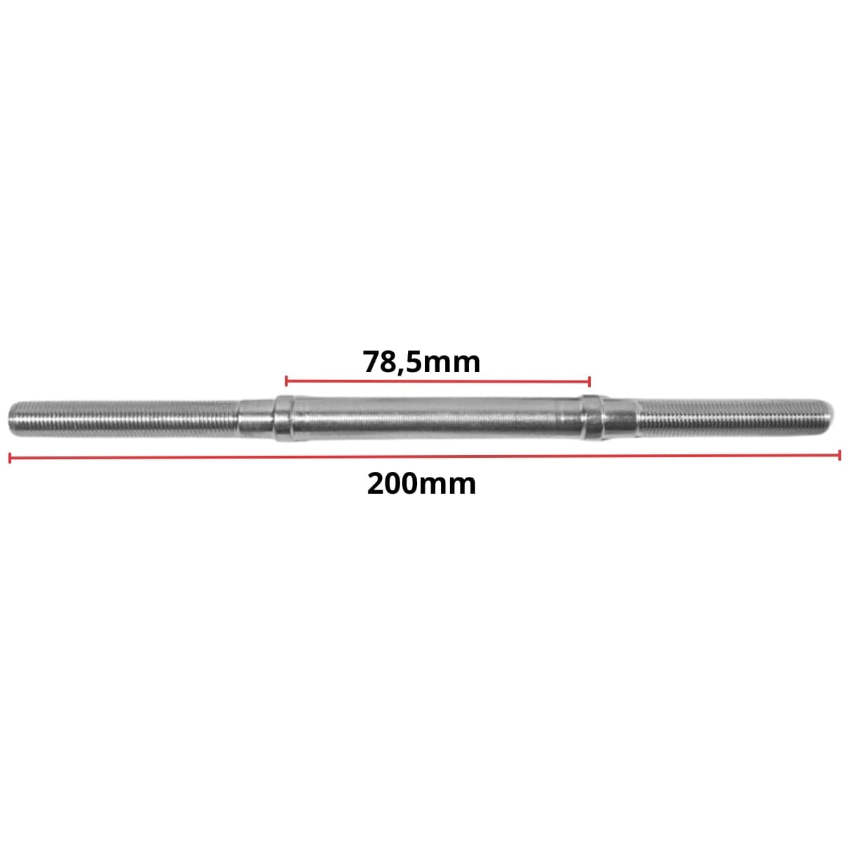 Eixo Traseiro Nek 200mm Aço Zincado Grosso 3/8