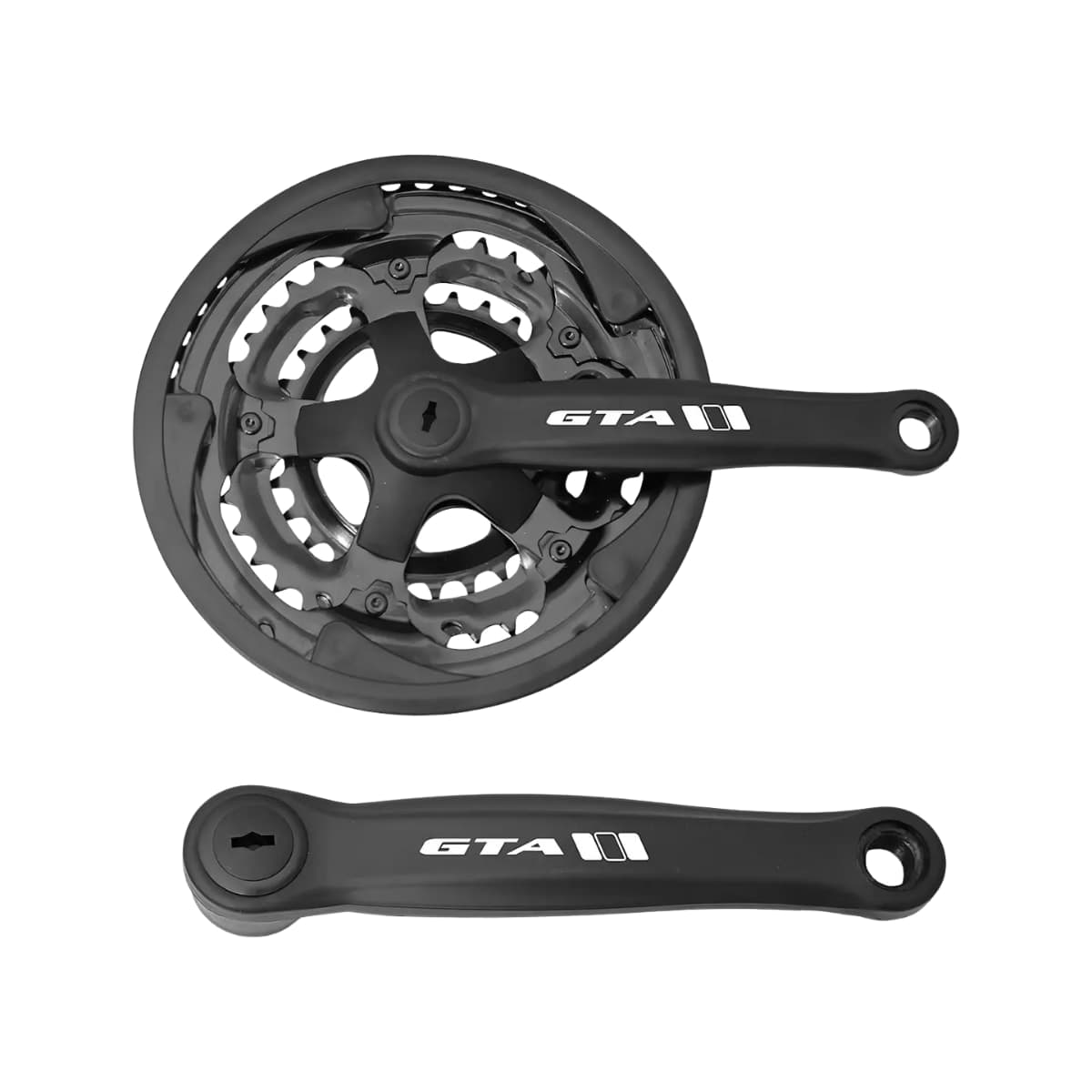 Pedivela Aço Triplo GTA Start 24/34/42 Dentes Preto Index 165mm Com Protetor