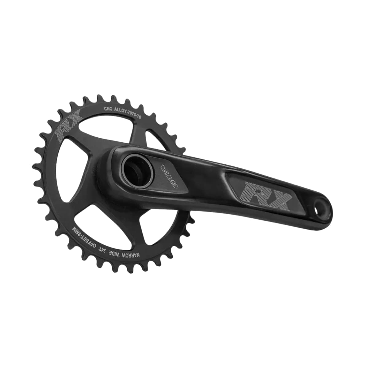 Pedivela Alumínio Single GTA RX 34 Dentes Preto 175mm