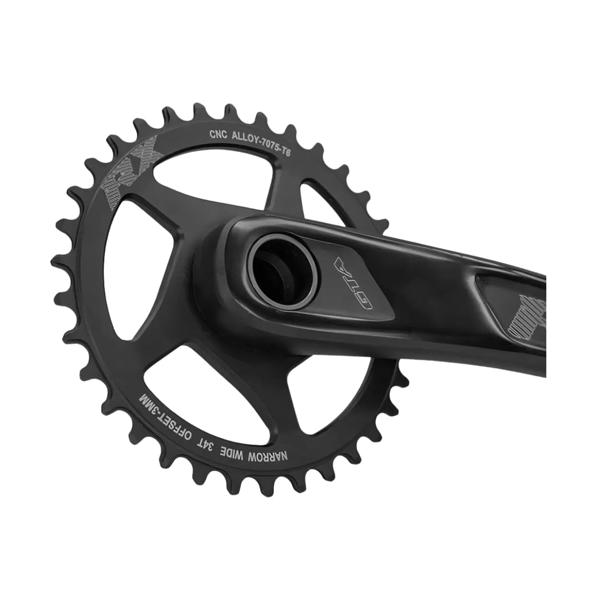 Pedivela Alumínio Single GTA RX 34 Dentes Preto 175mm