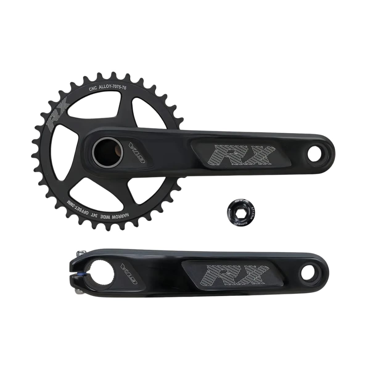Pedivela Alumínio Single GTA RX 34 Dentes Preto 175mm