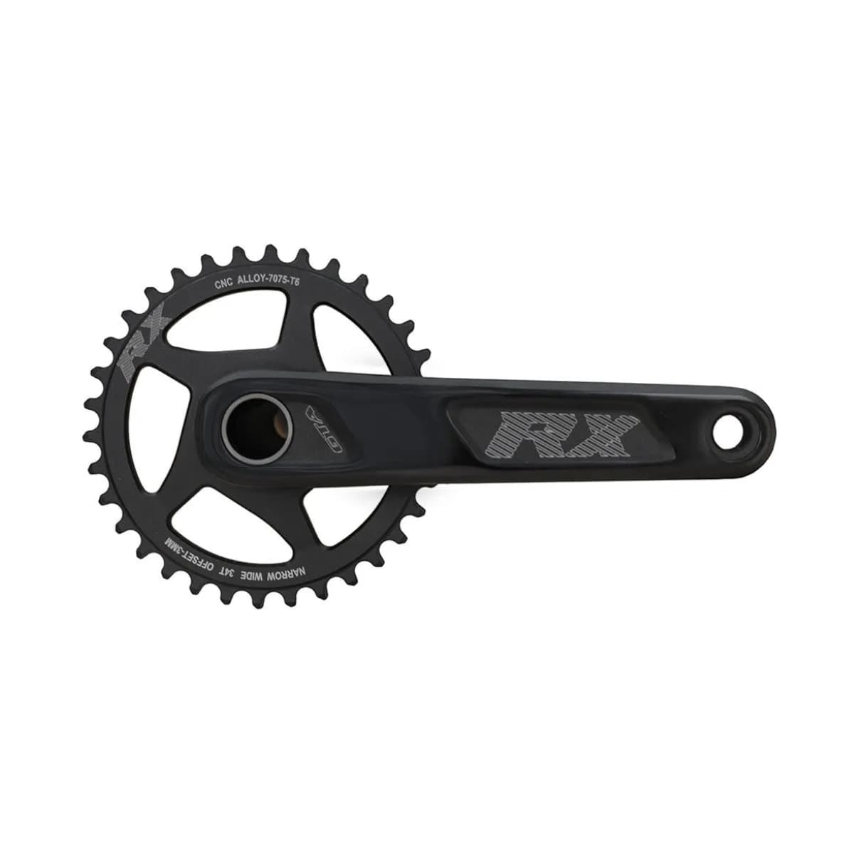 Pedivela Alumínio Single GTA RX 34 Dentes Preto 175mm