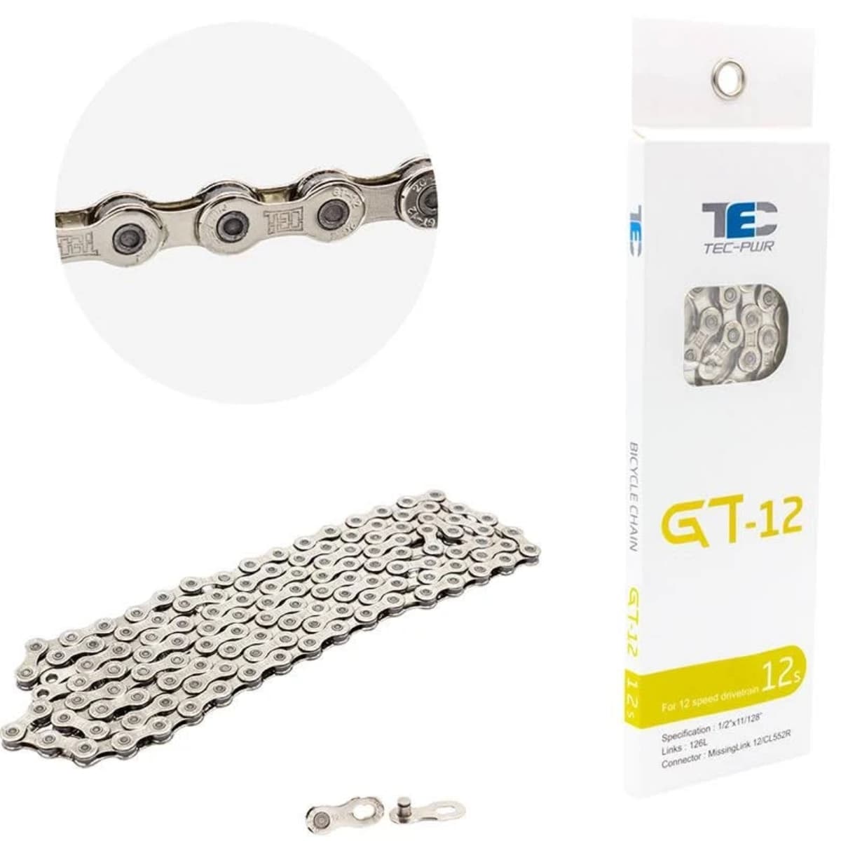 Corrente Fina Tec 126 Elos Prata 12 Velocidades