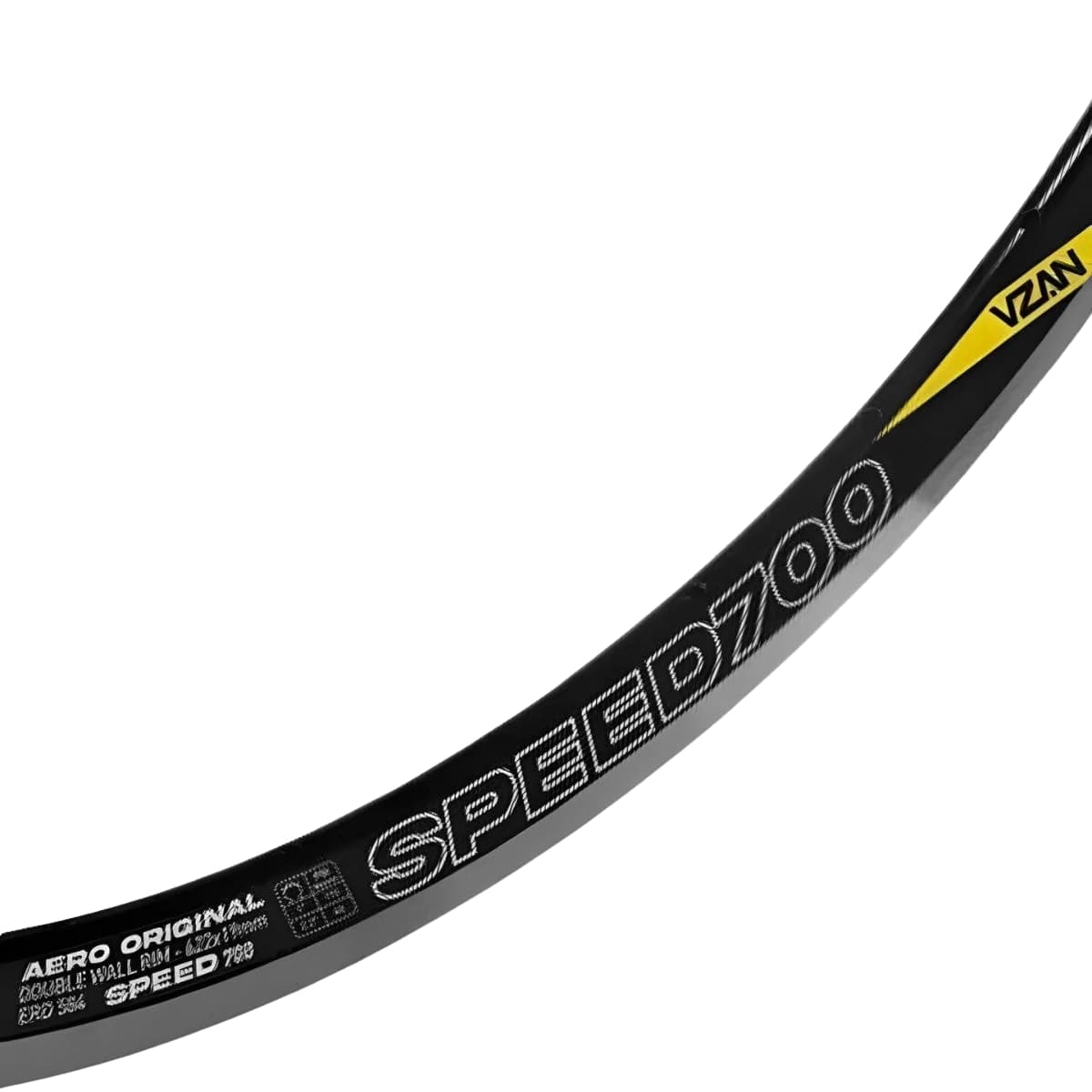 Aro 700C Alumínio Aero Vzan Speed Preto CNC 32 Furos