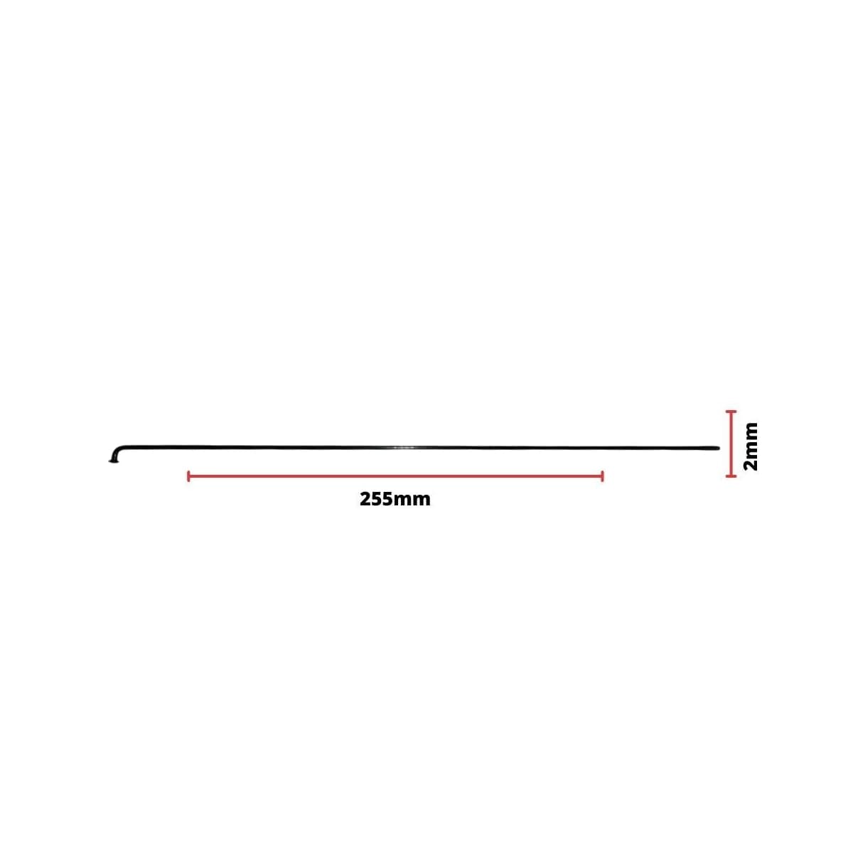 Raio Fino 255x2,00mm Aço Importado Comum Preto Groza