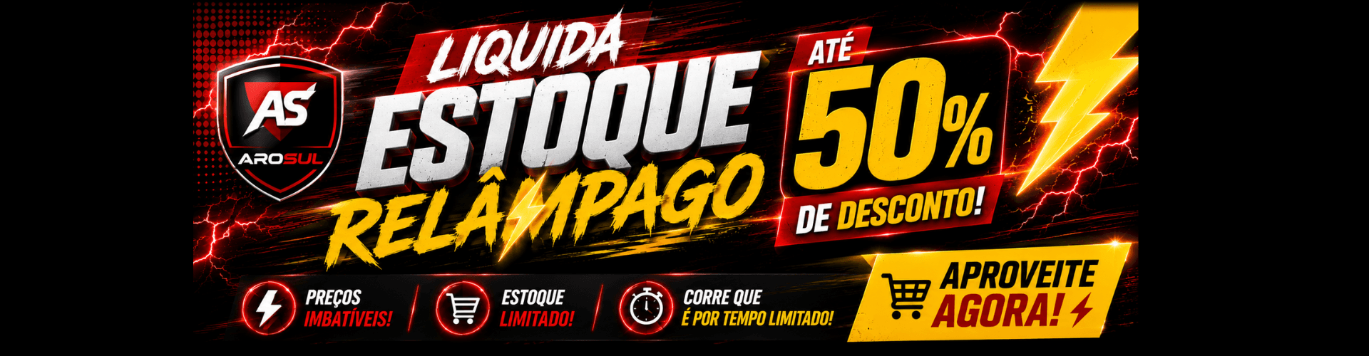 Liquida Estoque Relâmpago — até 50% de desconto