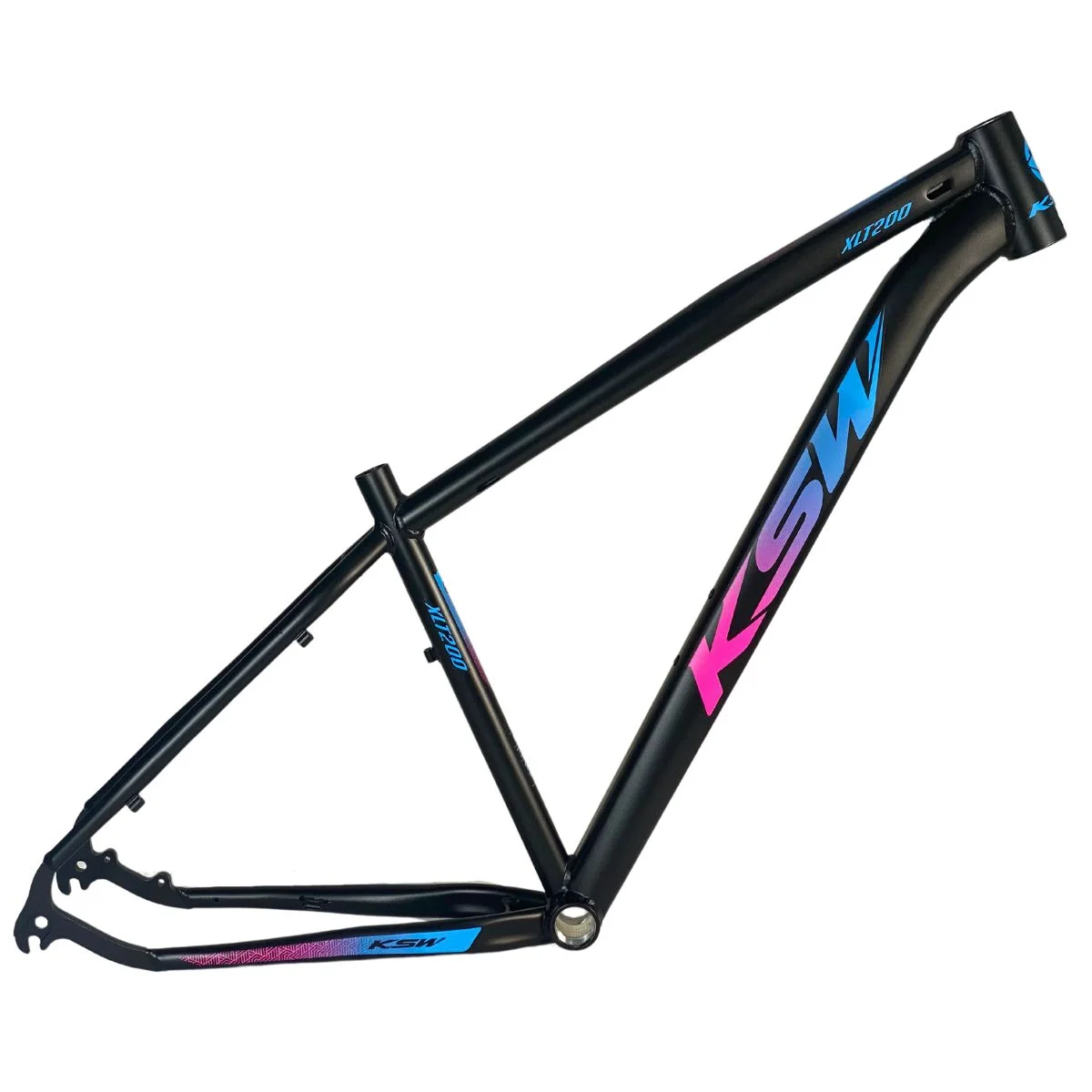 Quadro de Bicicleta 29 KSW XLT 200 Preto Fosco Com Pink e Azul - T17