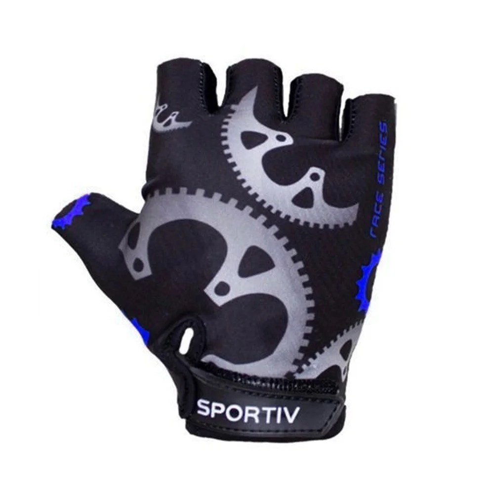 Luva Ciclismo Sportiv Meio Dedo Azul - M