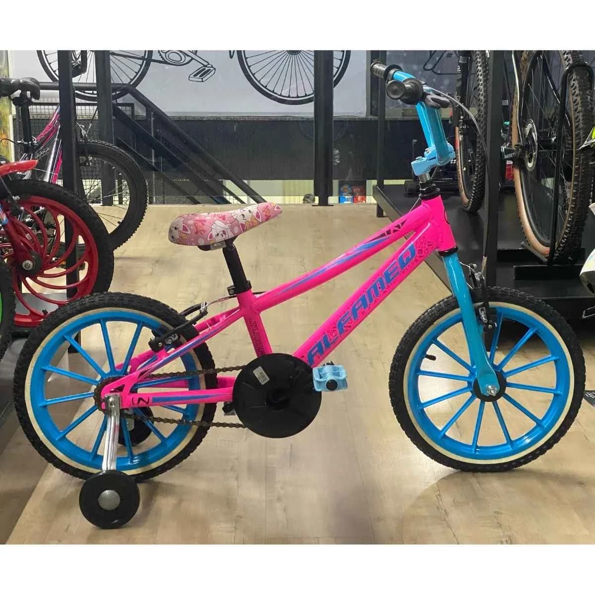 Bicicleta Aro 16 Alfameq Rosa Azul