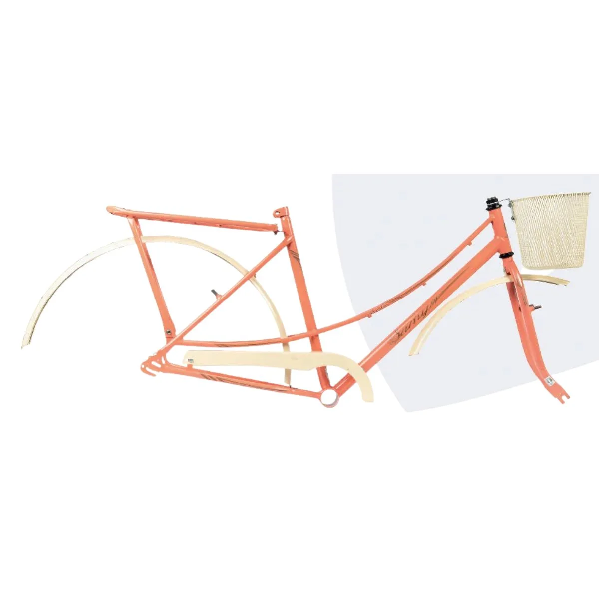 Quadro de Bicicleta Aro 26 Samy Bella Salmão e Bege