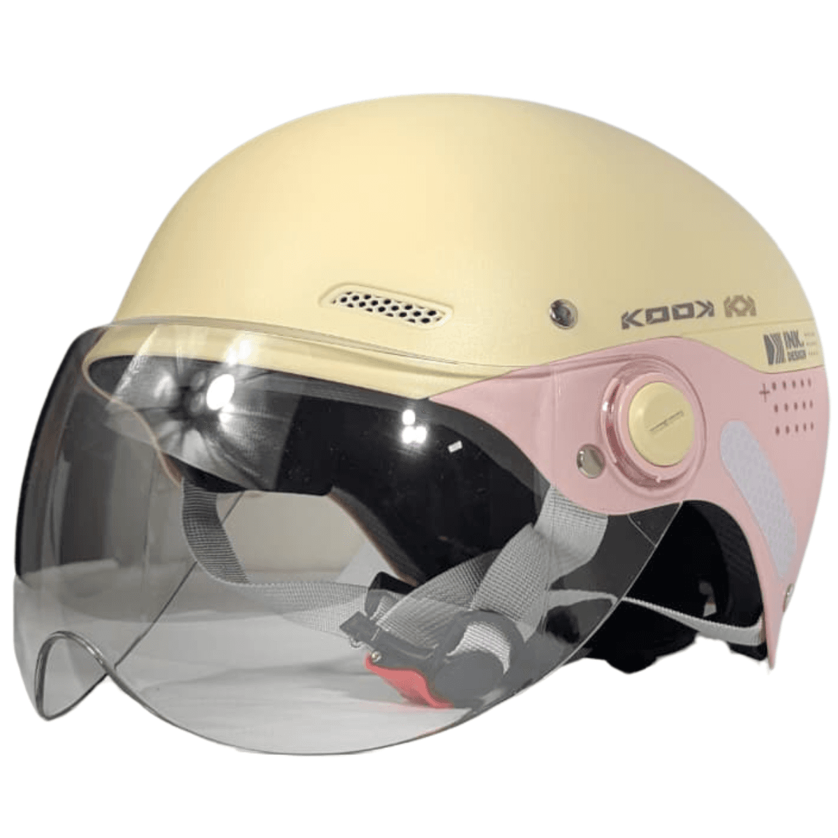 Capacete Scooter Kook LTX 29 - Bege e Rosa