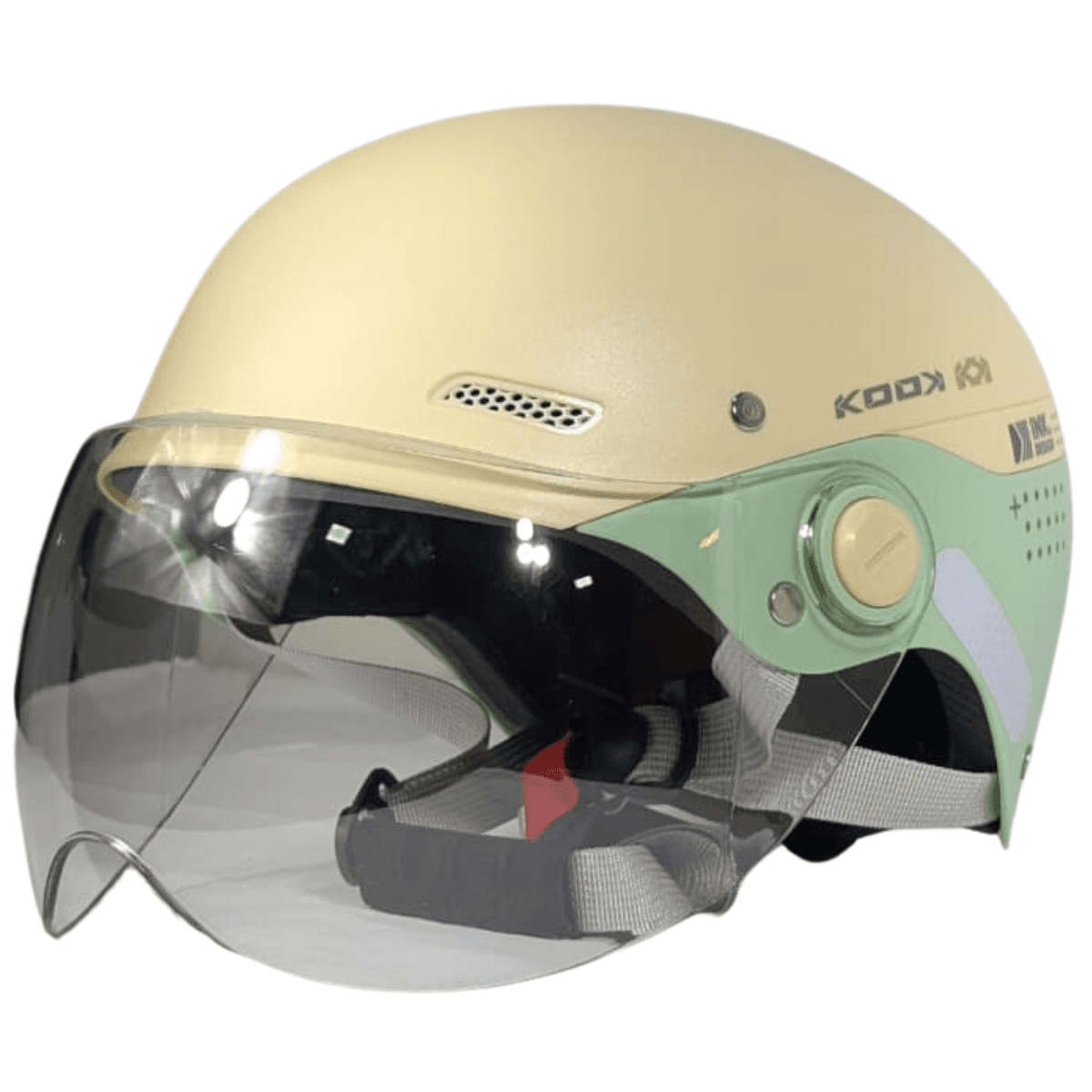 Capacete Scooter Kook LTX 29 - Bege e Verde