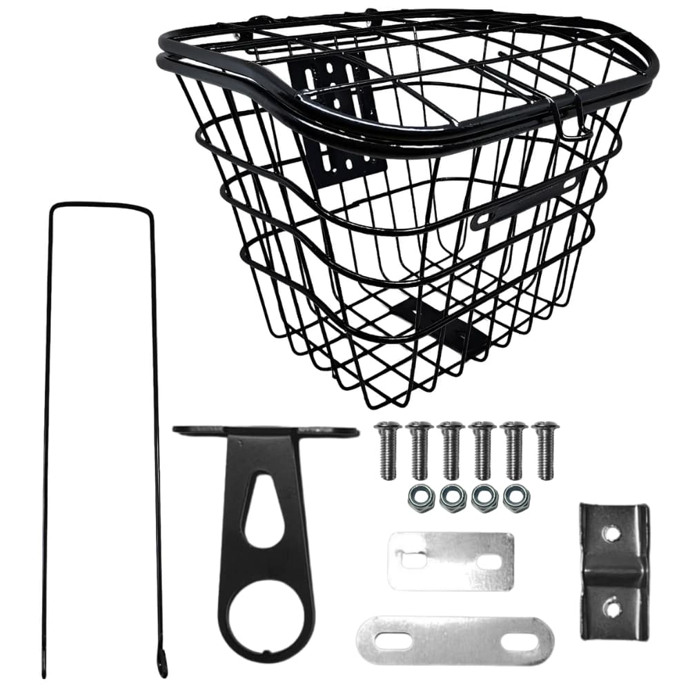 Cesta de Bicicleta Grande Aro 26 importado Aço Preto